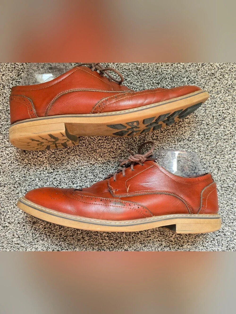 Brown Leather Wingtip Oxfords - Smart Casual Hybrid Dress Shoes - Sz 11
